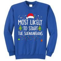 Most Likely To Start The Shenanigans Christmas Family Sweatshirt