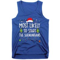 Most Likely To Start The Shenanigans Christmas Family Tank Top