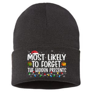 Most Likely To Forget The Hidden Presents Family Xmas Sustainable Knit Beanie