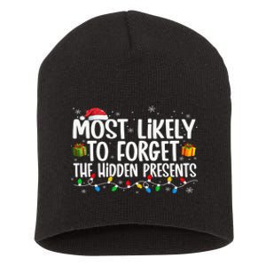 Most Likely To Forget The Hidden Presents Family Xmas Short Acrylic Beanie