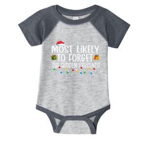 Most Likely To Forget The Hidden Presents Family Xmas Infant Baby Jersey Bodysuit