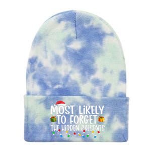 Most Likely To Forget The Hidden Presents Family Xmas Tie Dye 12in Knit Beanie