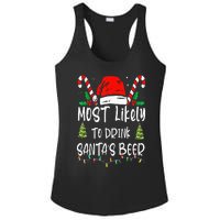 Most Likely To Drink Santa's Beer Christmas Drinking Wine Ladies PosiCharge Competitor Racerback Tank