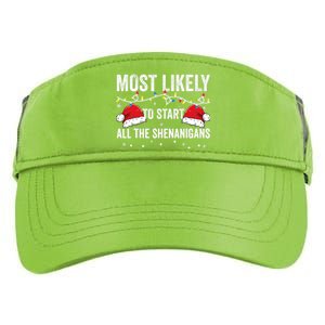 Most Likely To Start All The Shenanigans Family Matching Adult Drive Performance Visor