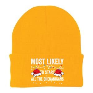 Most Likely To Start All The Shenanigans Family Matching Knit Cap Winter Beanie