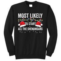 Most Likely To Start All The Shenanigans Family Matching Sweatshirt