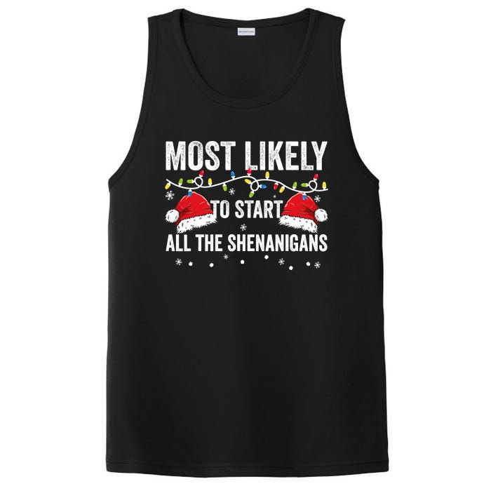 Most Likely To Start All The Shenanigans Family Matching PosiCharge Competitor Tank