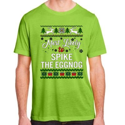 Most Likely To Spike The Eggnog Christmas Holiday Season Adult ChromaSoft Performance T-Shirt