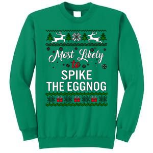 Most Likely To Spike The Eggnog Christmas Holiday Season Sweatshirt