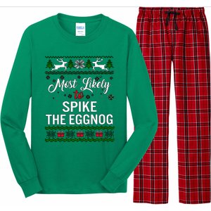 Most Likely To Spike The Eggnog Christmas Holiday Season Long Sleeve Pajama Set