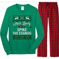 Most Likely To Spike The Eggnog Christmas Holiday Season Long Sleeve Pajama Set