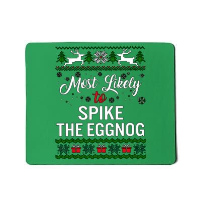 Most Likely To Spike The Eggnog Christmas Holiday Season Mousepad