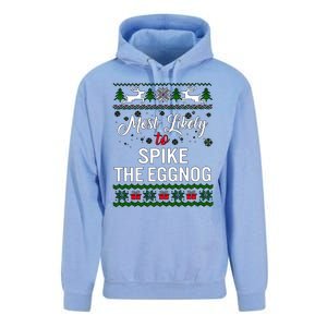 Most Likely To Spike The Eggnog Christmas Holiday Season Unisex Surf Hoodie