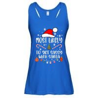 Most Likely To Get Sassy With Santa Christmas Tree Santa Gift Ladies Essential Flowy Tank