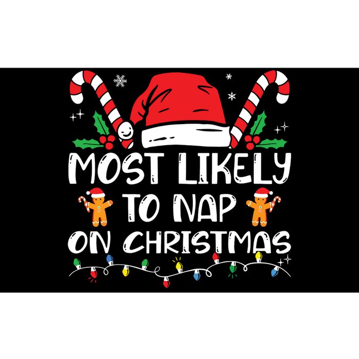 Most Likely To Nap On Christmas Funny Family Christmas Bumper Sticker