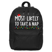 Most Likely To Take A Nap Family Xmas Pajama Christmas  16 in Basic Backpack