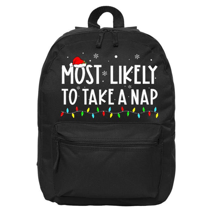 Most Likely To Take A Nap Family Xmas Pajama Christmas  16 in Basic Backpack