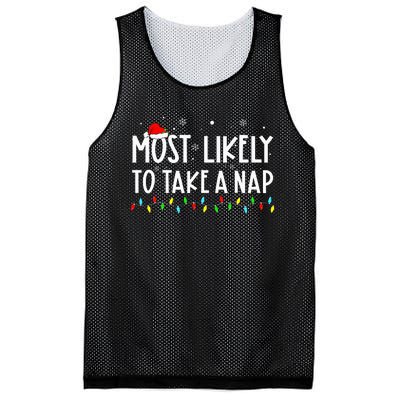 Most Likely To Take A Nap Family Xmas Pajama Christmas  Mesh Reversible Basketball Jersey Tank