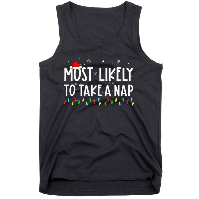 Most Likely To Take A Nap Family Xmas Pajama Christmas  Tank Top