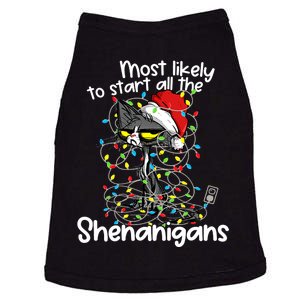 Most Likely To Start All The Shenanigans Funny Cat Christmas Doggie Tank