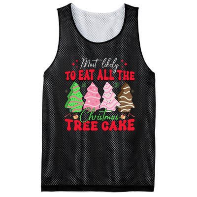 Most Likely To Eat All The Christmas Tree Cake Family Xmas Mesh Reversible Basketball Jersey Tank