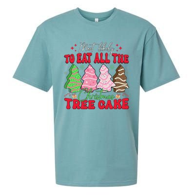 Most Likely To Eat All The Christmas Tree Cake Family Xmas Sueded Cloud Jersey T-Shirt