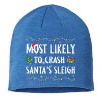 Most Likely To Crash SantaS Sleigh Christmas Matching Gift Sustainable Beanie