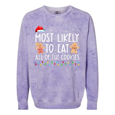 Most Likely To Eat All The Christmas Cookies Family Xmas Colorblast Crewneck Sweatshirt