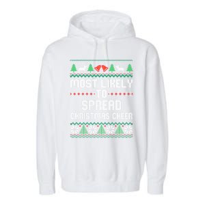 Most Likely To Spread Christmas Cheer Christmas Matching Great Gift Garment-Dyed Fleece Hoodie