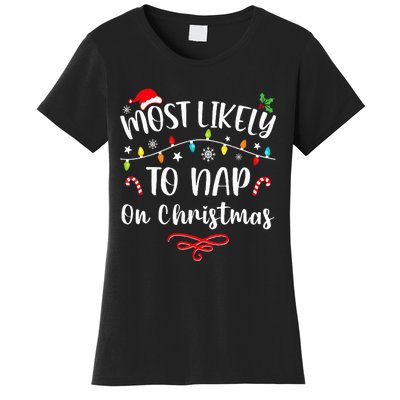 Most Likely To Nap On Christmas Family Christmas Pajamas  Women's T-Shirt