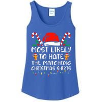 Most Likely To Hate The Matching Christmas Family Xmas Ladies Essential Tank