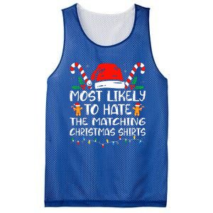 Most Likely To Hate The Matching Christmas Family Xmas Mesh Reversible Basketball Jersey Tank