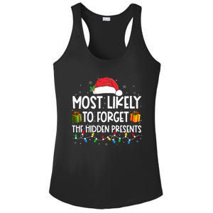 Most Likely To Forget The Hidden Presents Family Christmas  Ladies PosiCharge Competitor Racerback Tank