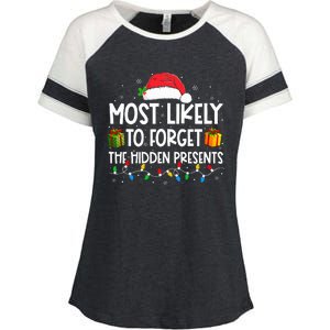 Most Likely To Forget The Hidden Presents Family Christmas  Enza Ladies Jersey Colorblock Tee