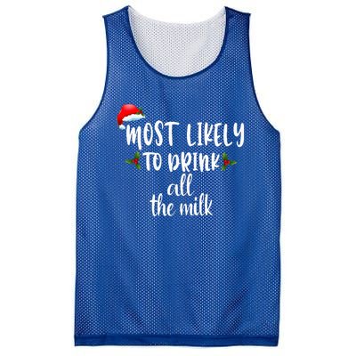 Most Likely To Drink All The Milk Mesh Reversible Basketball Jersey Tank