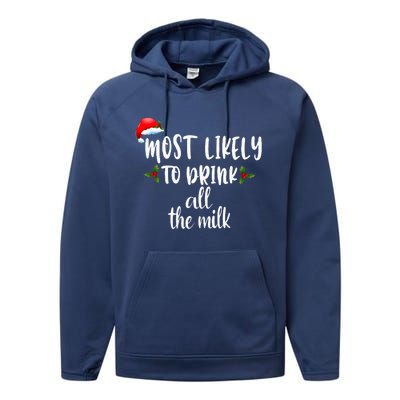 Most Likely To Drink All The Milk Performance Fleece Hoodie