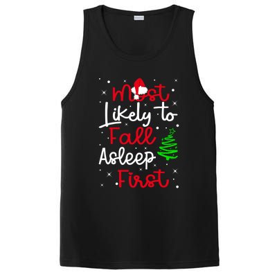 Most Likely To Fall Asleep First Family Matching Christmas Gift PosiCharge Competitor Tank