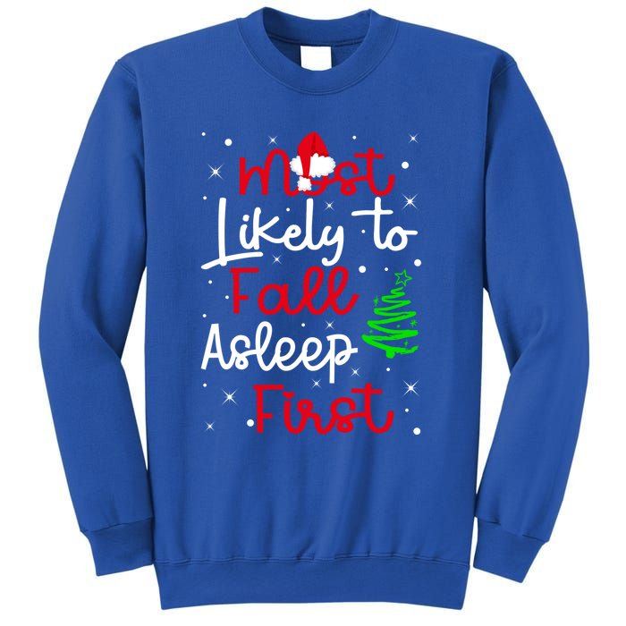 Most Likely To Fall Asleep First Family Matching Christmas Gift Sweatshirt