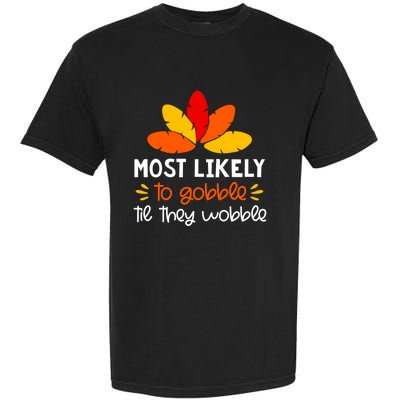 Most Likely To Cute Gift Matching Family Thanksgiving Pajamas Great Gift Garment-Dyed Heavyweight T-Shirt