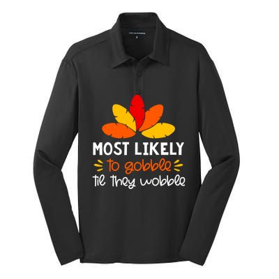 Most Likely To Cute Gift Matching Family Thanksgiving Pajamas Great Gift Silk Touch Performance Long Sleeve Polo