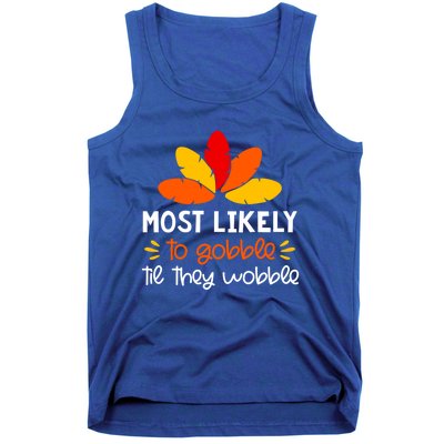 Most Likely To Cute Gift Matching Family Thanksgiving Pajamas Great Gift Tank Top