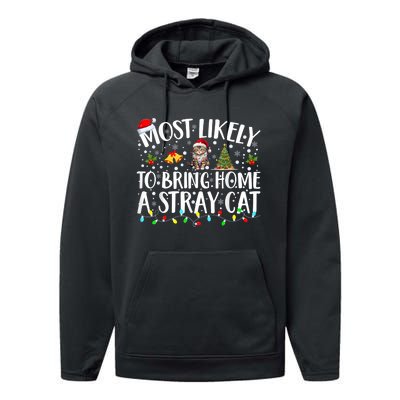 Most Likely To Bring Home A Stray Cat Performance Fleece Hoodie