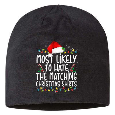 Most Likely To Hate Matching Christmas Funny Family Matching  Sustainable Beanie