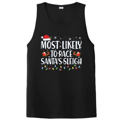 Most Likely To Race Santas Sleigh Family Christmas Pajamas PosiCharge Competitor Tank