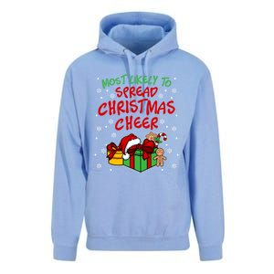 Most Likely To Spread Christmas Cheer Fun Christmas Holiday Gift Unisex Surf Hoodie