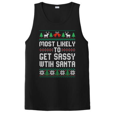 Most Likely To Get Sassy Wtih Santa Christmas Matching Gift PosiCharge Competitor Tank