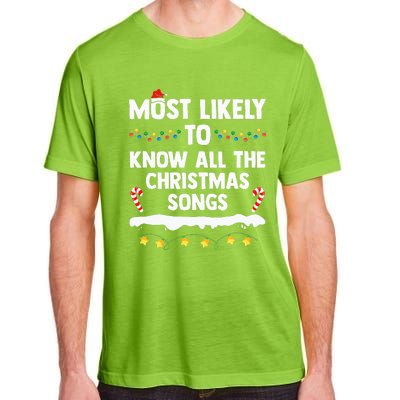 Most Likely To Know All The Christmas Songs Family Christmas Adult ChromaSoft Performance T-Shirt