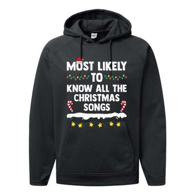 Most Likely To Know All The Christmas Songs Family Christmas Performance Fleece Hoodie