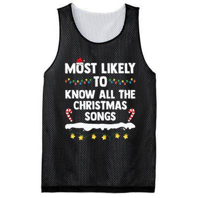 Most Likely To Know All The Christmas Songs Family Christmas Mesh Reversible Basketball Jersey Tank