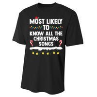 Most Likely To Know All The Christmas Songs Family Christmas Performance Sprint T-Shirt